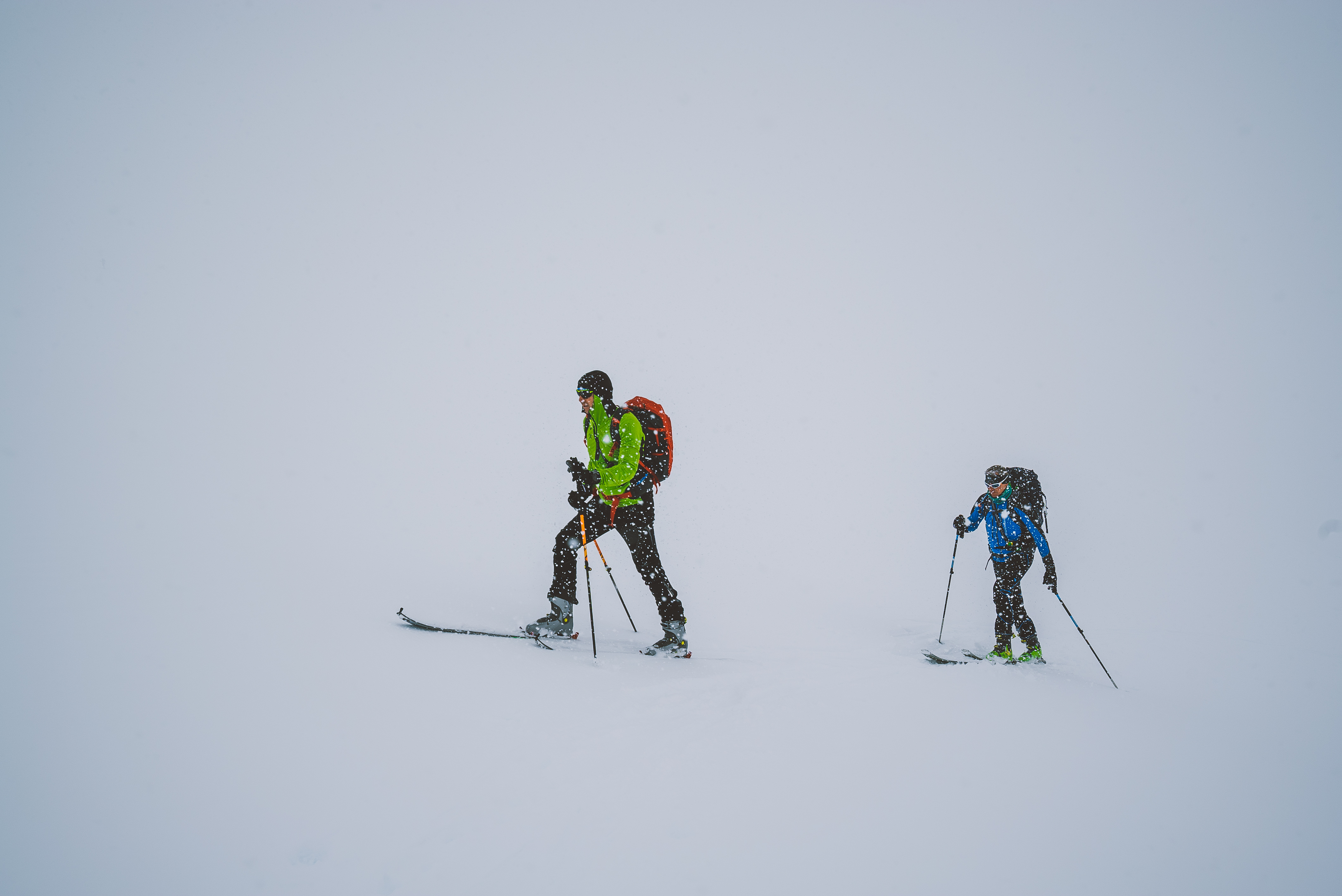 two men skiing