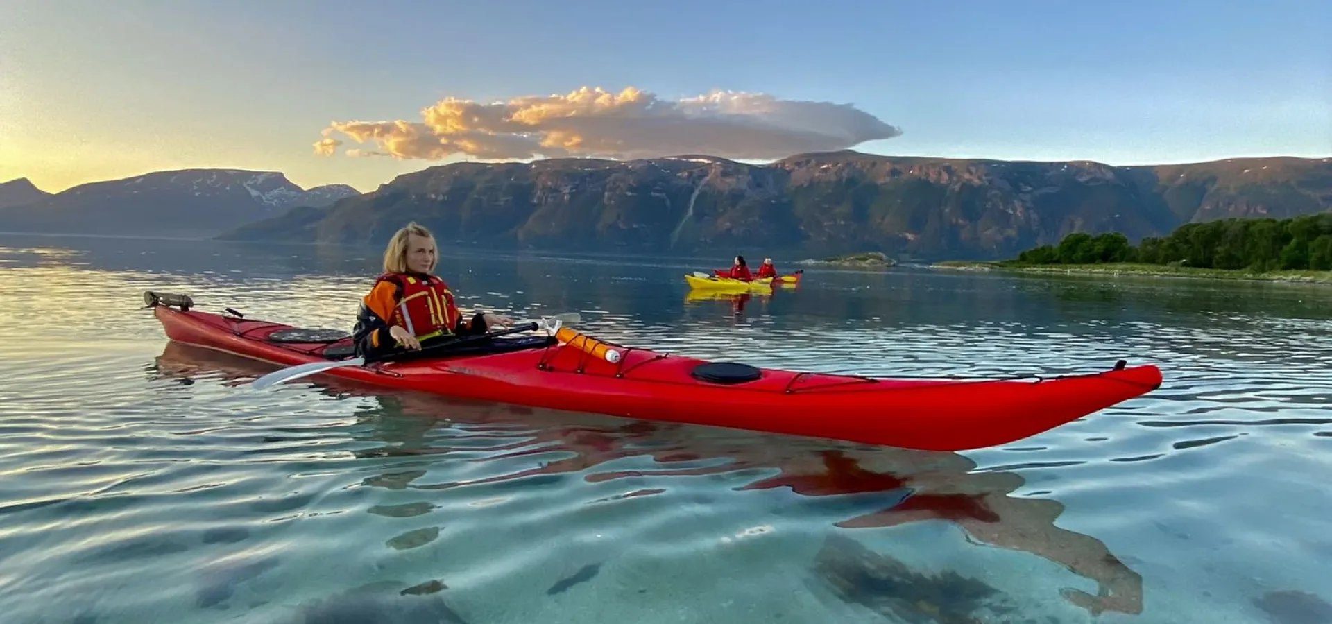 Midnight sun kayaking