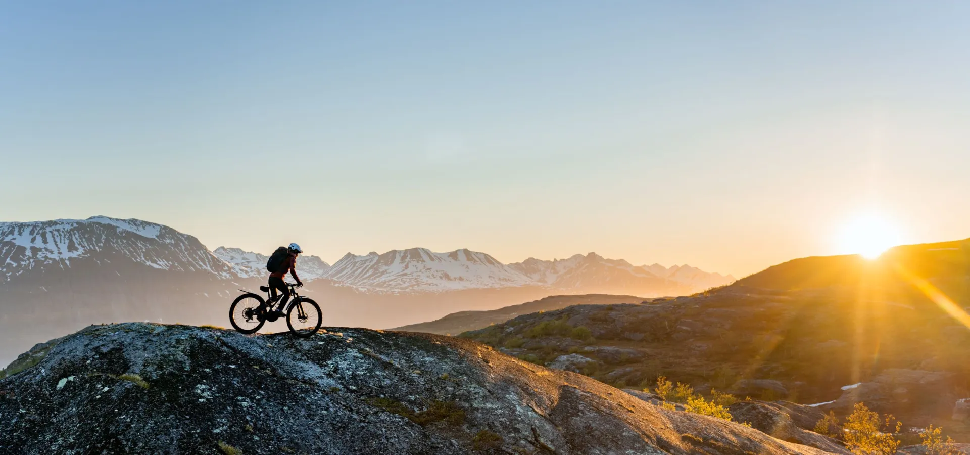 Biking on mountain in Skibotn