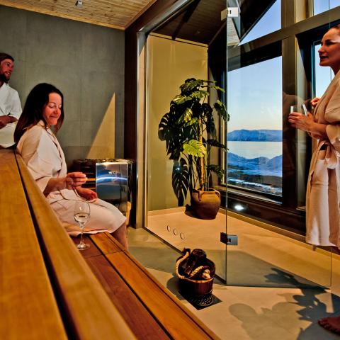 Sauna ved Lyngen Experience Lodge, Nord Norge